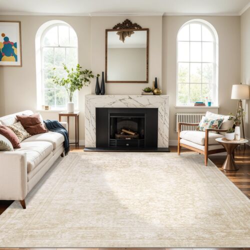 Area Rugs 5x7 Washable Rug for Living Room Bedroom Rug Soft Non Slip Low Pile...