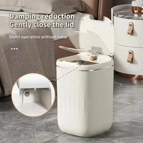 Smart Bathroom Trash Can Automatic Bagging Electronic Trash White Touchless 15L - Picture 5 of 6