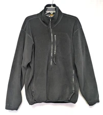 REI Jacket Mens Large 1/2 Zip Fleece Polartec Pullover Black Vintage