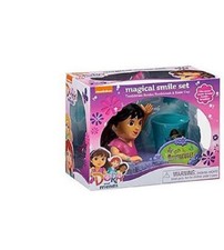 Nickelodeon Dora Friends Magical Smile 3 Piece Toothbrush Cup Holder Set NIB