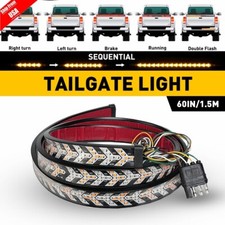 60" Truck Tailgate Strip LED Sequential Turn Signal Brake Tail Reverse Light Bar