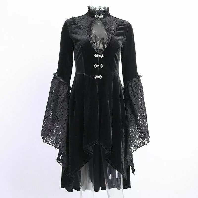 Donna Gotico Abito Retrò Punk Lolita Vittoriano Palace Princess Costume  Nuovo