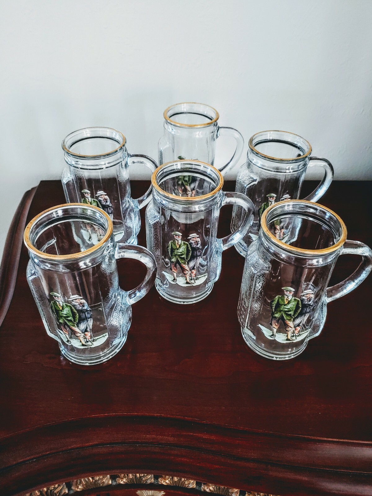 Golf Bag Beer Mugs Set Of 6 Canada Collectible Golfers Man Cave Fathers