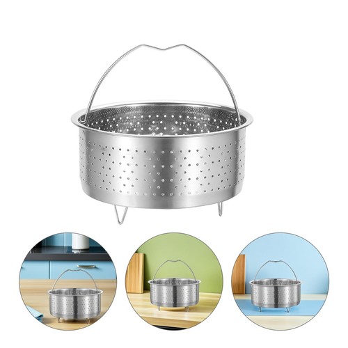 6.88 Inch Multi-Use Vegetable Steamer Basket with Even Drain Holes for Rice D... - 第 8/9 張圖片