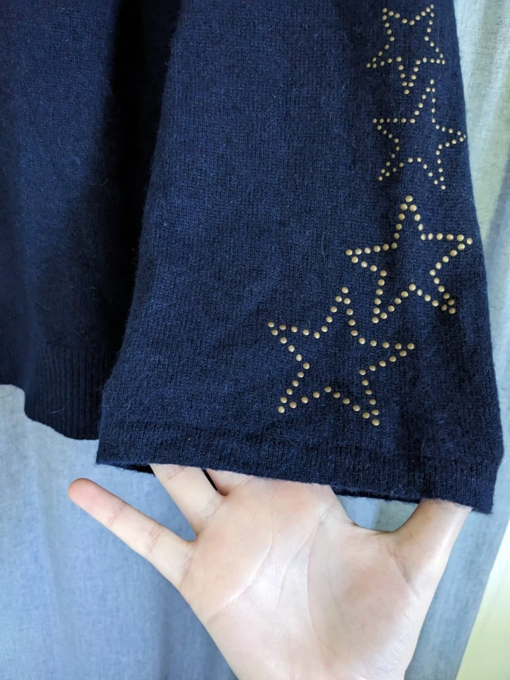 Suéter Charter Club Feminino M 100% Cashmere Luxo Estrelas da Marinha Aconchegante Herança - Imagem 3 de 4