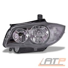 SCHEINWERFER SCHWARZ H7 HALOGEN LINKS FÜR BMW 1-ER E81 E82 E87 E88 BIS BJ 2009