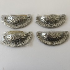 Vintage Metal Pulls Drawer Cabinet Pewter /Nickel Hardware Original packaging