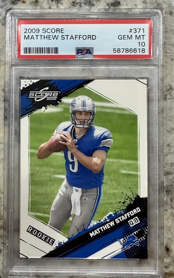 2009 Matthew Stafford Score PSA 10 Gem Mint #371 RC Rookie Card