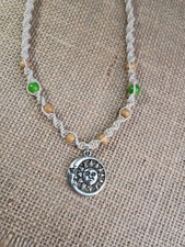 Natural Hemp Necklace With Moon & Sun Charm, ...