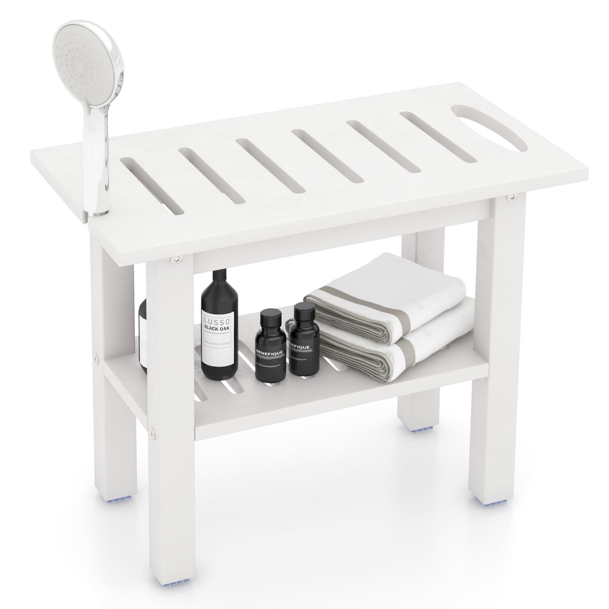 COSTWAY Shower Bench for Inside Shower Waterproof HDPE Bath Stool