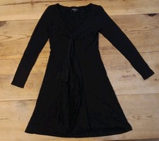 Karen Kane Mini Babydoll Dress Women S Black Stretch Knit V Neck Flowy Front Y2K