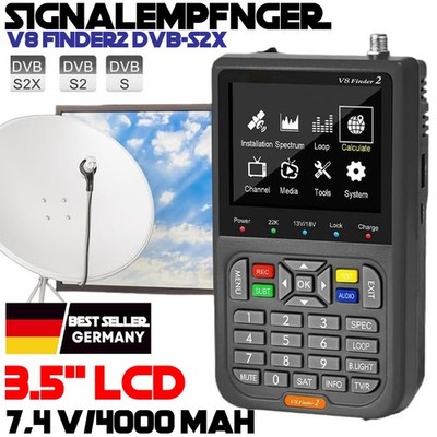 Profi Sat Finder GTMEDIA V8 Satelliten Messgerät SATFINDER DVB-S/S2/S2X 3.5'' LCD