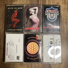 Lot Of 6 80s 90s Rock Metal Cassettes David Lee Roth Metal Church LA Guns