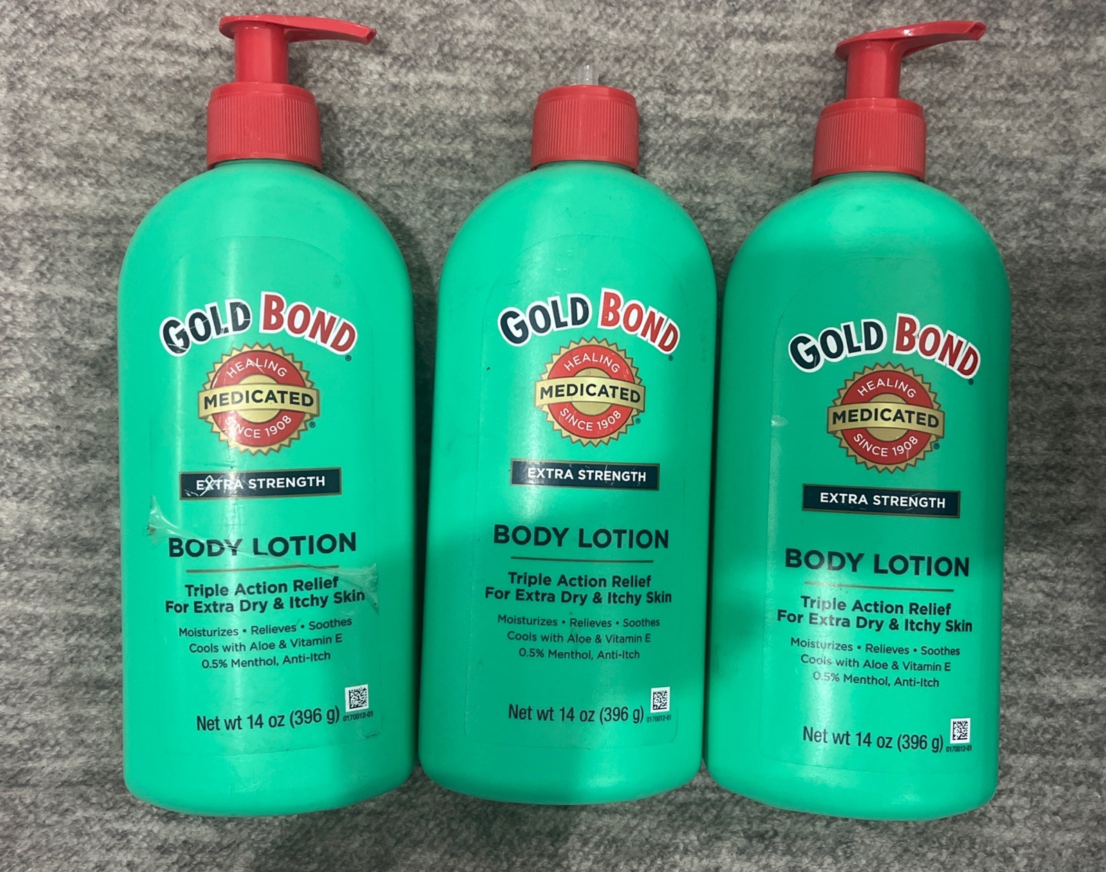 Gold Bond Medicated Extra Strength Body Lotion, 14oz. 3 Pack READ De