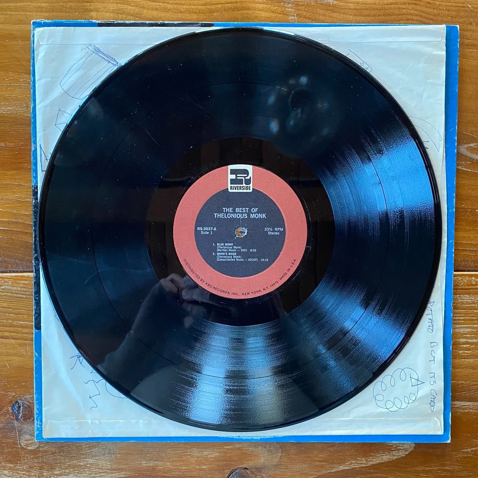 The Best Of Thelonious Monk – Bebop Jazz Piano Vinyl LP – OG Riverside - Image 3 of 4