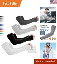 Sun Protection Cooling Arm Sleeves with Thumb Holes - Gardening Outdoors Spor...