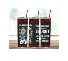 20oz Partners In Crime Sublimation Skinny Tumbler