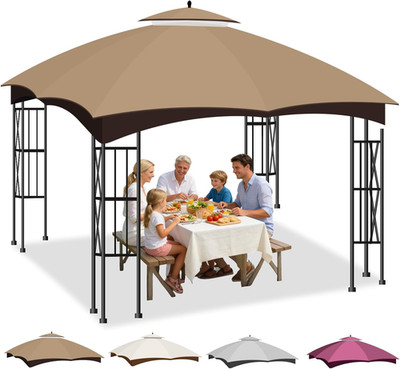 10X12 Double Tiered Gazebo Replacement Canopy for Lowe'S Allen Roth, Upgraded 30