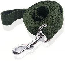 1" X 4 ft Green Nylon Dog Leash for Medium Large Dogs Walking Training Lead