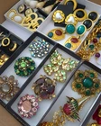 Huge Vintage Jewelry Lot  165 Gold and Silvertone Givenchy Trifari Juliana