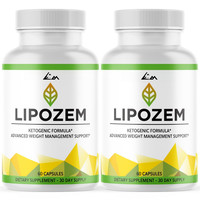 Lipozem Ketogenic Formula, Fat Burner & Appetite Control Support - 2 Packs