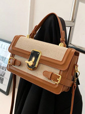 Women's Retro Aesthetic Crossbody Bags Splicing Messenger Bags 