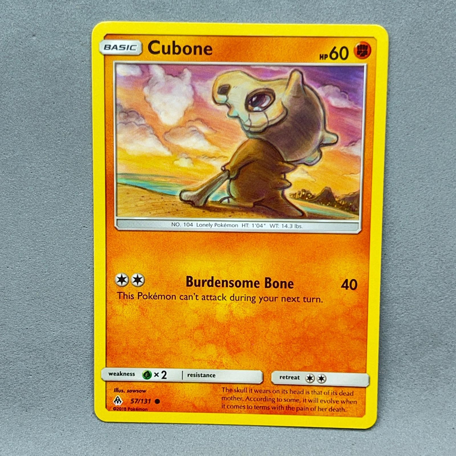 Pokemon Cubone 57/131 Forbidden Light Common sowsow 2018 LP TCG Card
