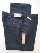 NEW 100 Haggar Cool 18 Performance Hidden Expandable Waistband Blue Pants 42x30