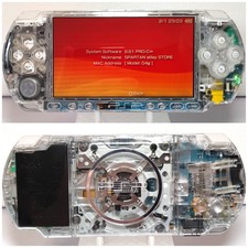 MINT Sony PSP 3000 Console - CLEAR Skeleton 💀 With Battery, Charger, Memory