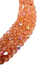 Czech Glass Faceted Beads 6mm Peach AB Qty: 25