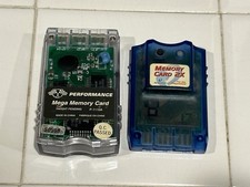 Lot of 2 Sony Playstation 1 PS1 Performance Memory Cards Mega P-1110AE Blueberry