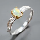Handmade Natural Opal Ring 925 Sterling Silver Size 6.5 /R472798