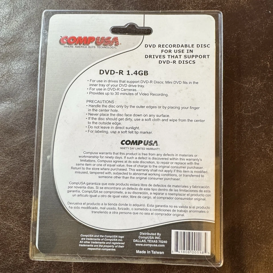 NEW CompUSA Handycam Mini DVD-R * 10 PACK 8CM 1.4 GB 30 Min * Recordable Disc - Image 4 of 4