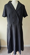 Bridesmay Vintage Style Collared Lightweight Black Dress Size XL