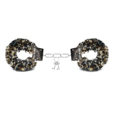 Simple Female Adult Handcuffs in Leopard for Costume Theater Reenactment Bedroom