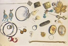 Mixed Vintage Jewelry Lot 925 Sterling Turquoise Costume Earrings Ring Brooch
