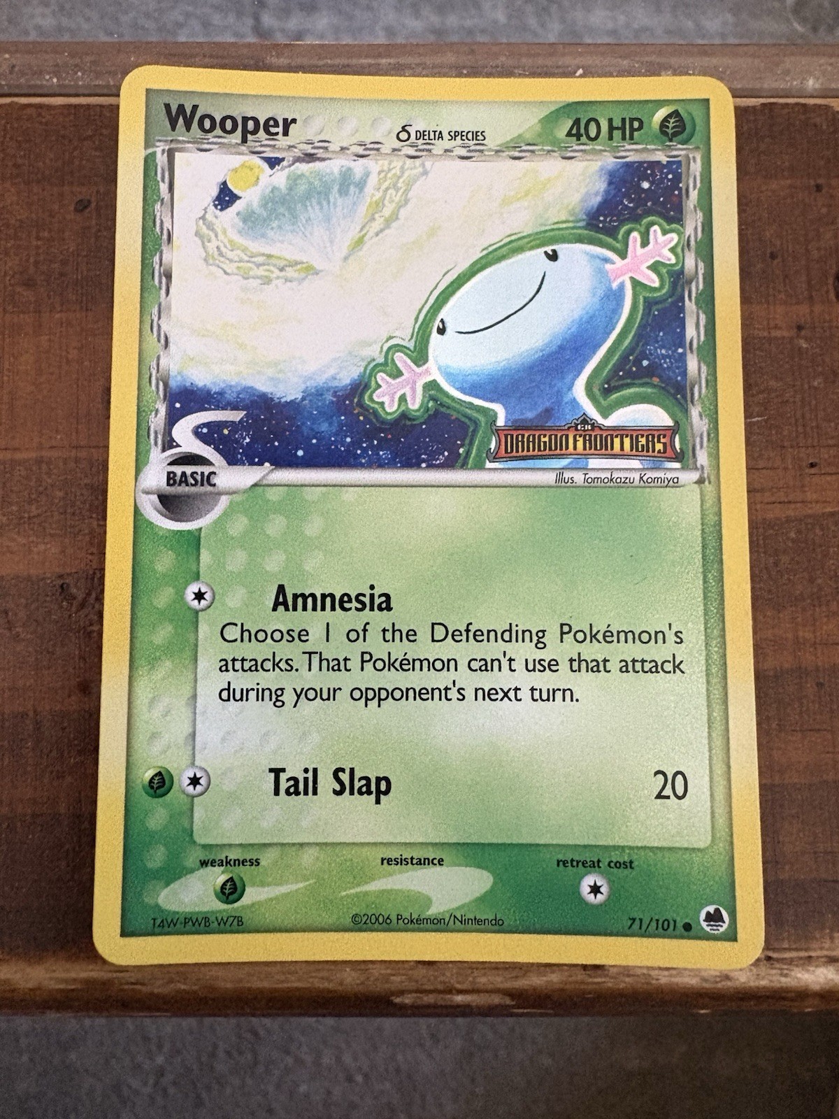 Pokemon TCG: Wooper - 71/101 Dragon Frontiers Stamped Reverse Holo - Komiya - LP