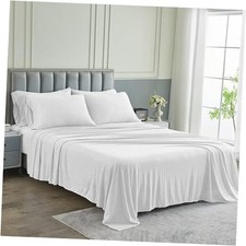 Bed Sheets - Sheet Set 6-Piece - Hotel Luxury 1800 King Heather White