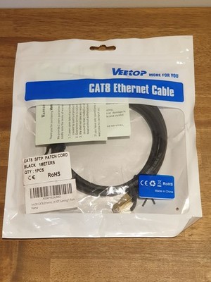 Gaming Streaming RJ45 Ethernet Patchkabel Cat8 40Gbps 2000mHz von Veetop