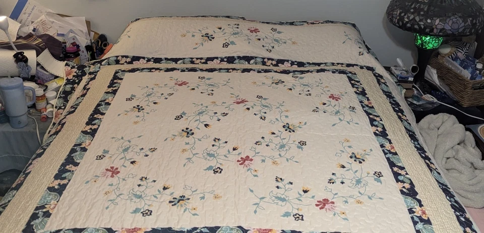 Collections Etc. "Felicity" Quilt Coverlet Multi Color Floral Winston Brands Inc - Image 2 of 4