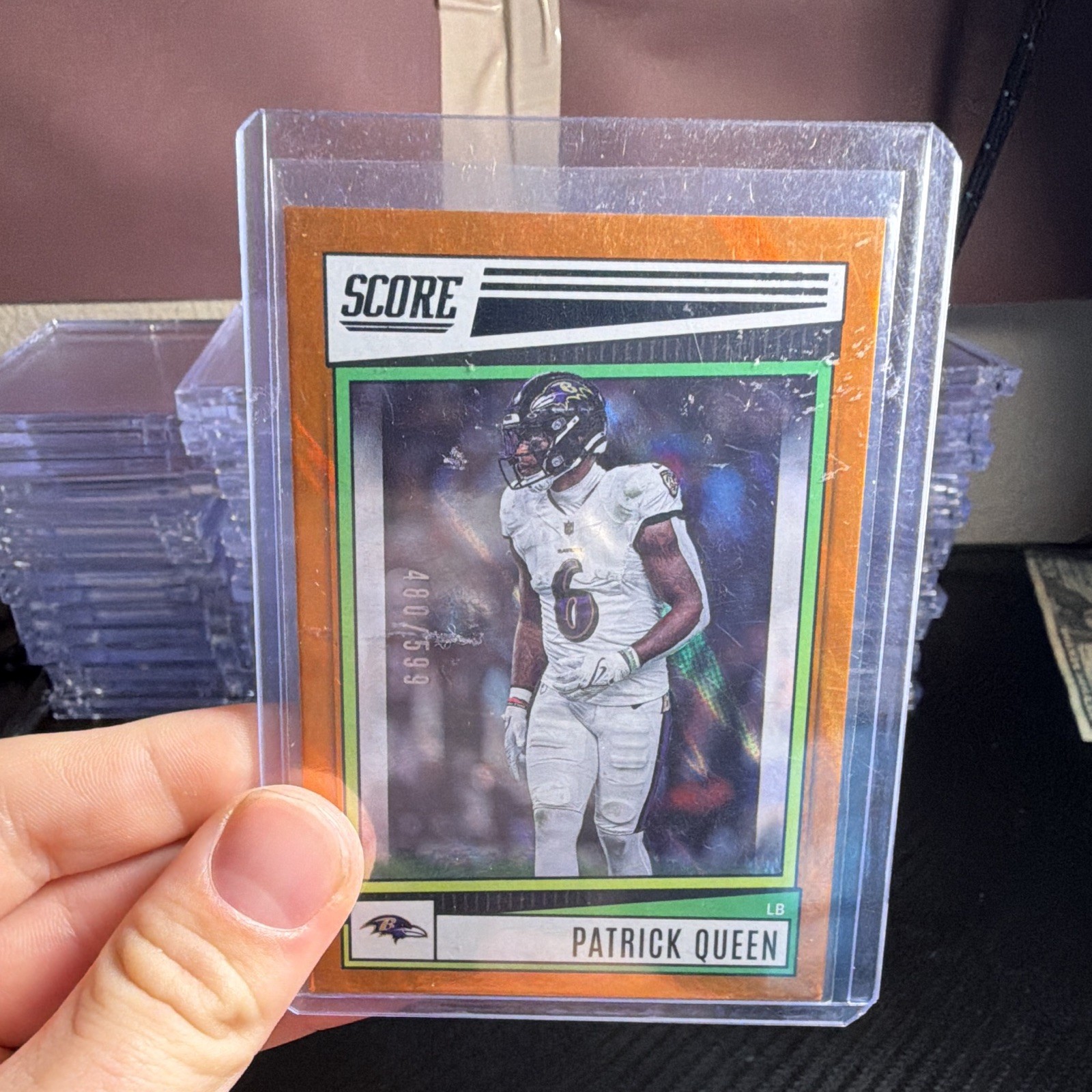 Panini 2022 Score Patrick Queen #186 Red Dots Parallel /599 Baltimore Ravens