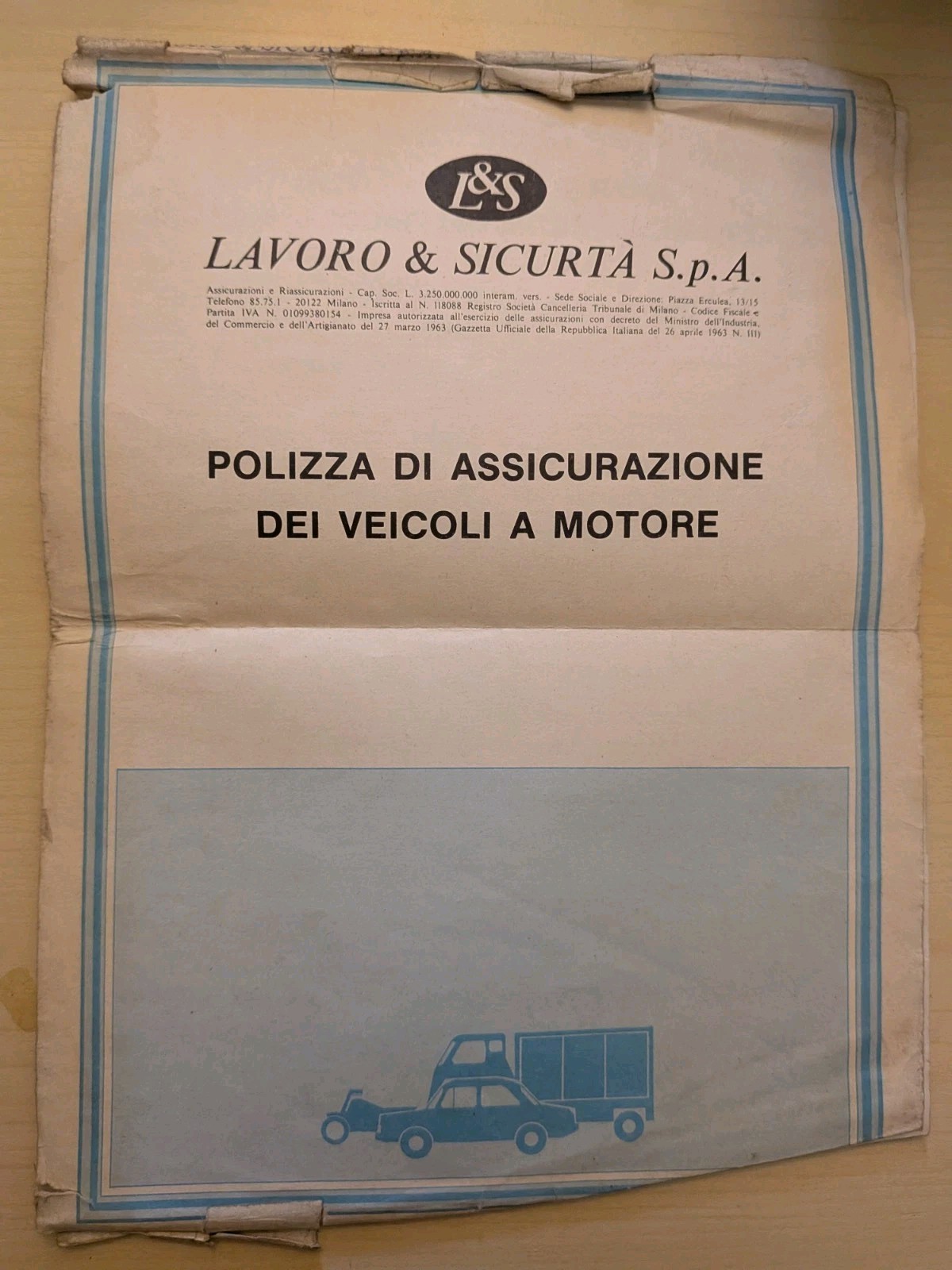 POLIZZA DI ASSICURAZIONE DEI VEICOLI A MOTORE LAVORO E SICURTÀ SPA