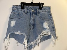 SHEIN Distressed Cutoff Shorts Size 2 Blue Woman  s