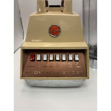 Vintage Hoover Blender Model 8950 7-Speed Tan Chrome 600W Mid Century Modern Wks