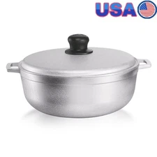 3.7qt Cast Aluminum Caldero Pot with Lid – Nonstick & Oven Safe