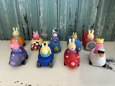 Lot of 9 Peppa Pig Mini Buggies Includes HTF Purple Dinosaur Car Swan Boat More