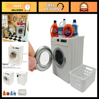 #ad #ad Miniature Electric Washer Dryer Set 1:12 Scale Dollhouse Laundry Accessories $44.99