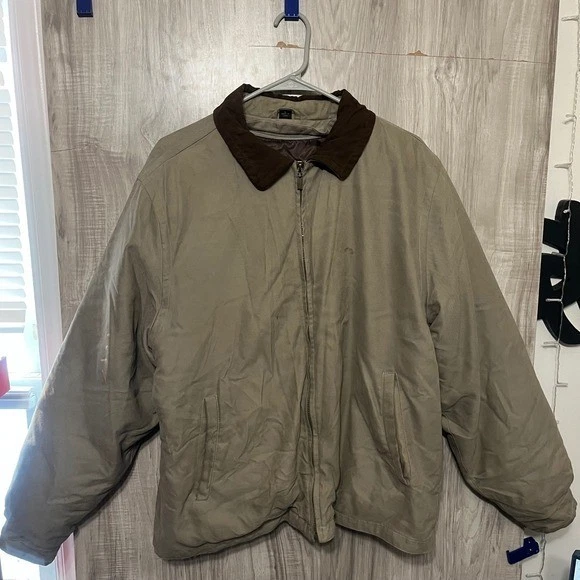 RC Comstock Expedition Insulated Jacket Mens Large Tan Brown Collar Full Zip