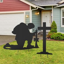 Memorial Day Decorations Patriotic Soldiers Yard Sign with Stake 4th of July ...
