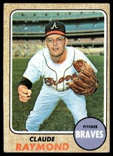 1968 Topps Claude Raymond -- Atlanta Braves #166